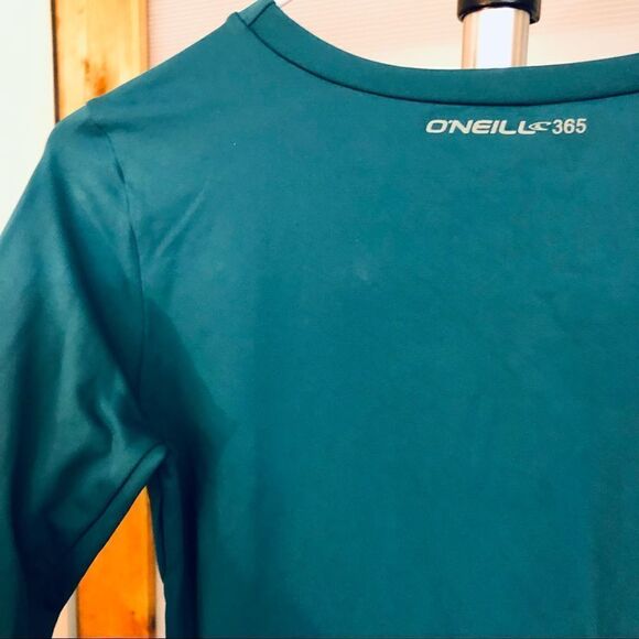O’NEILL 365 Teal Active Long Sleeve Top Thumbholes Back Pocket Drawstring / Sz S - Picture 5 of 8